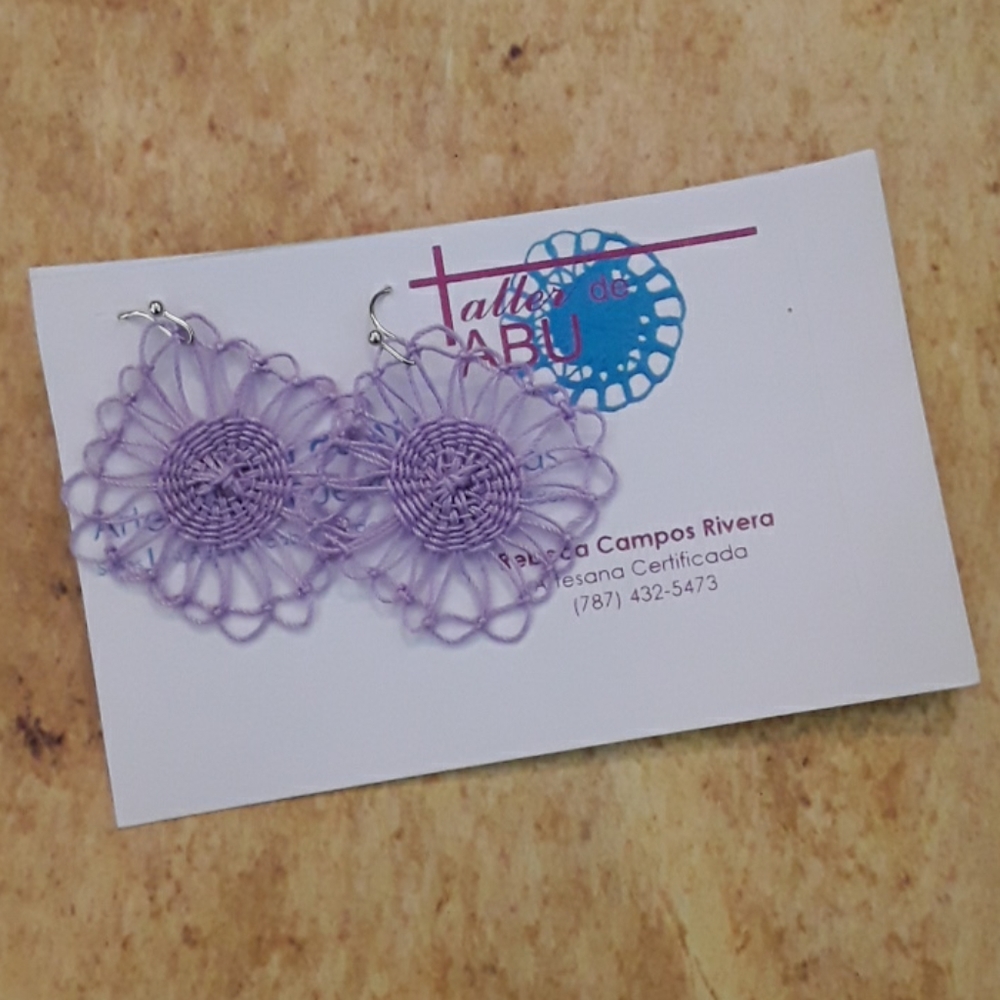 Handmade lilac earrings